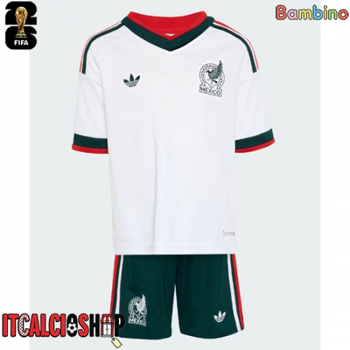 Messico Seconda Maglia Bambino Mondiali 2026 Manica Corta (+ Pantaloni corti)